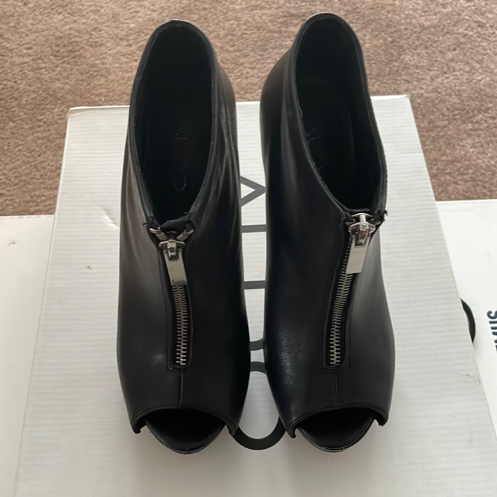 Aldo zip leather bootie with hidden platform